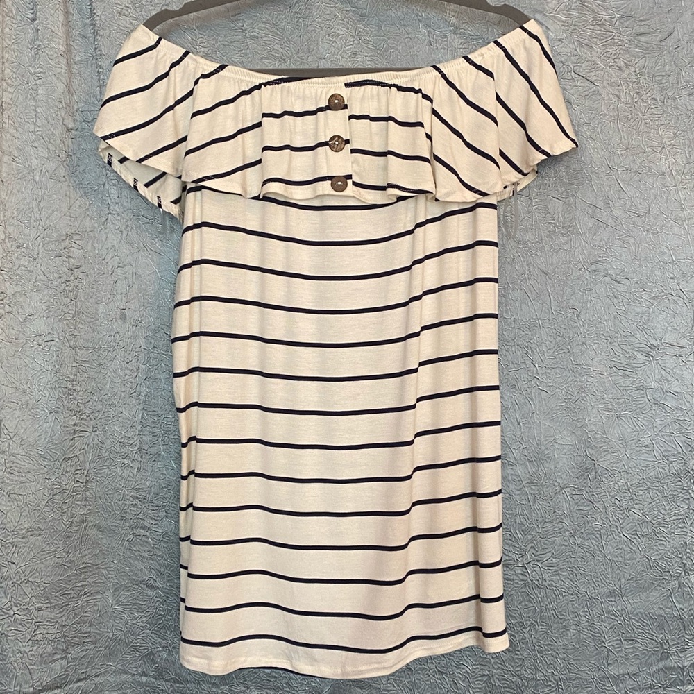 Plus size off shoulder layered ruffled top